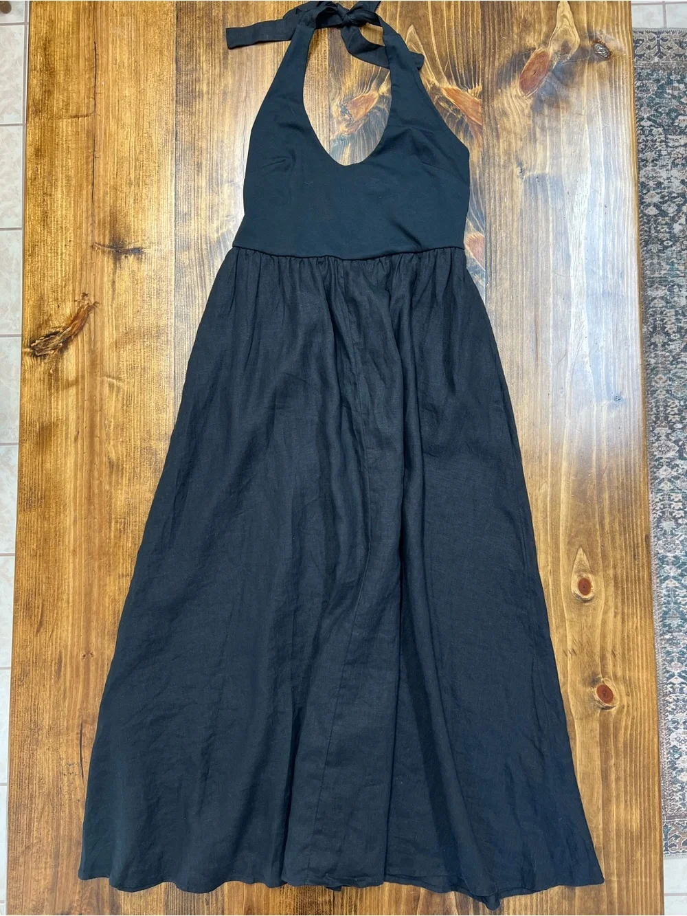 J. Crew Halter Mixy Dress Midi in Black Size Small NWT